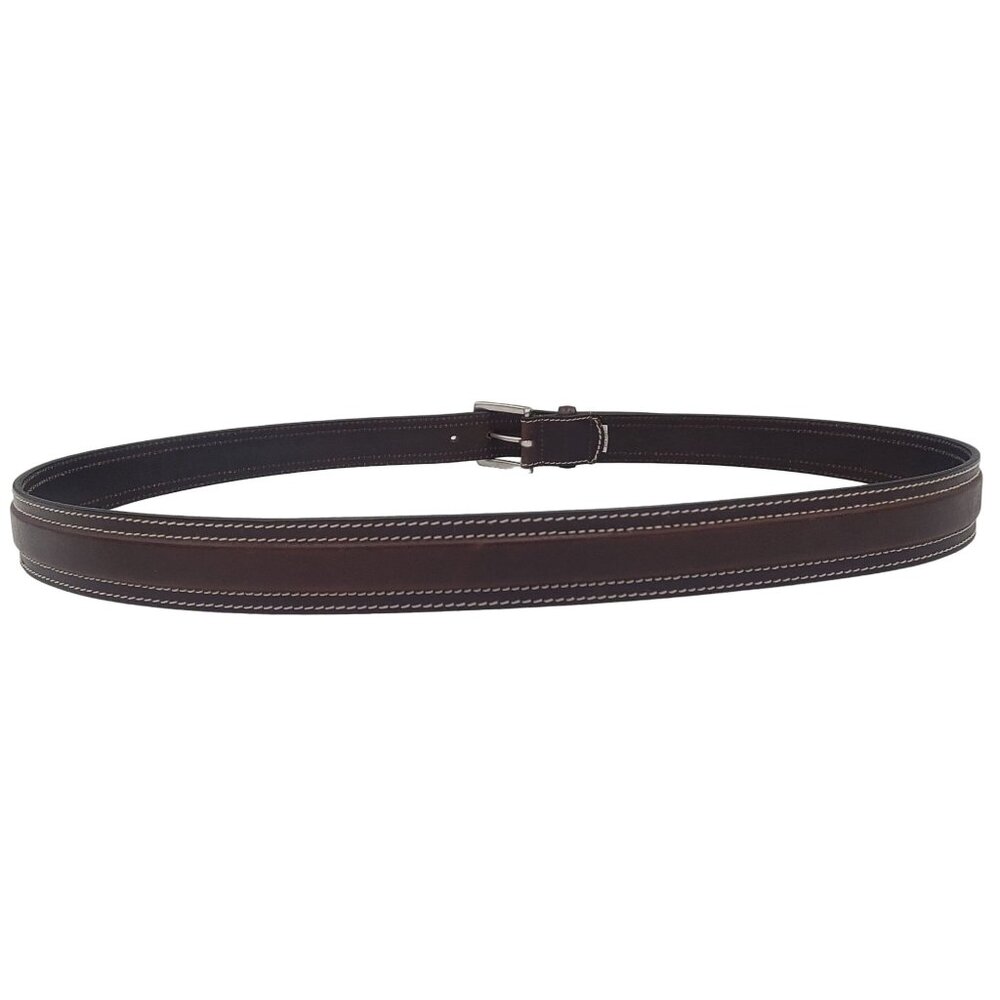 Eddie Bauer Men's Size 48 Brown Leather Stitched Belt England Designer - Picture 8 of 12